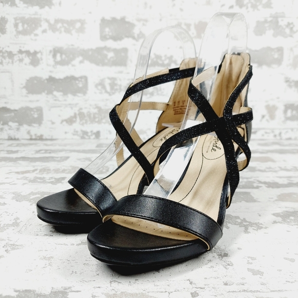 NEW Life Stride Masquerade Black Summer Heeled Sandals V454 - Picture 2 of 12
